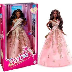 NEW President Barbie, President Barbie in Shimmery Pink and Gold Dress w/ Sash